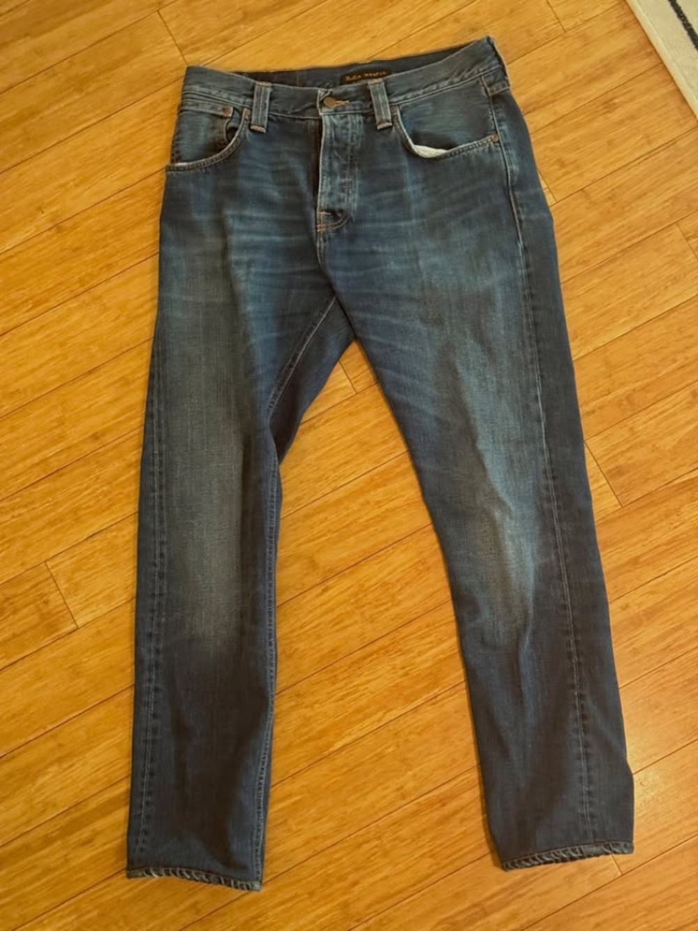 Nudie Jeans Steady Eddie Jeans Mens 32x31* Blue Organic Denim Cotton Italy